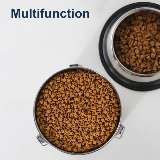 Герметичный контейнер для хранения еды из нержавеющей стали, банка для корма для домашних животных с крышкой для собак