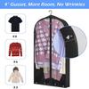 1/5Pcs Garment Bag Dustproof Waterproof Breathable Clear Zipper PVC Wardrobe Hanging Clothes Business Suit Overcoat Dress Coat Dust Cover