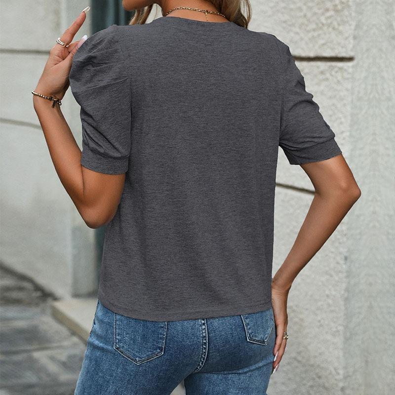 Летняя женская повседневная футболка-пуловер, футболка с коротким рукавом