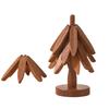 1 Set Christmas Tree Coaster with Base 4 Layers Tree Shape Wooden Trivet Anti-scald Heat