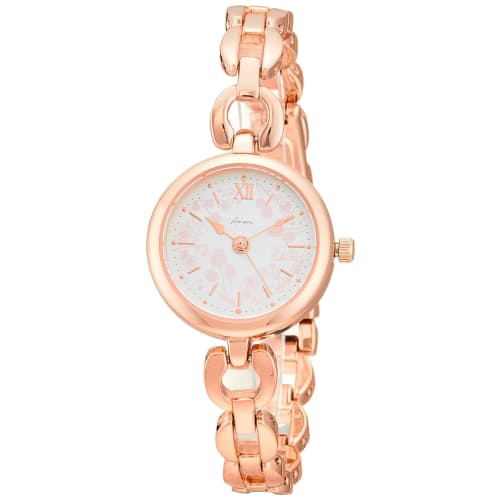 Fieldwork Watch, Waterproof, Floral Daisy Design, Metal Band, Analog, WP Pum?ry ASS163-4, Women's, Rose Gold