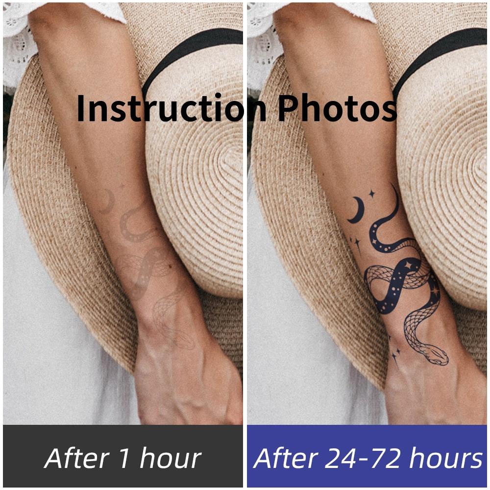 1 Sheets Waterproof Semi Permanent Long Lasting Fake Tattoos Women's Arm Fake Tattoos Herbal
