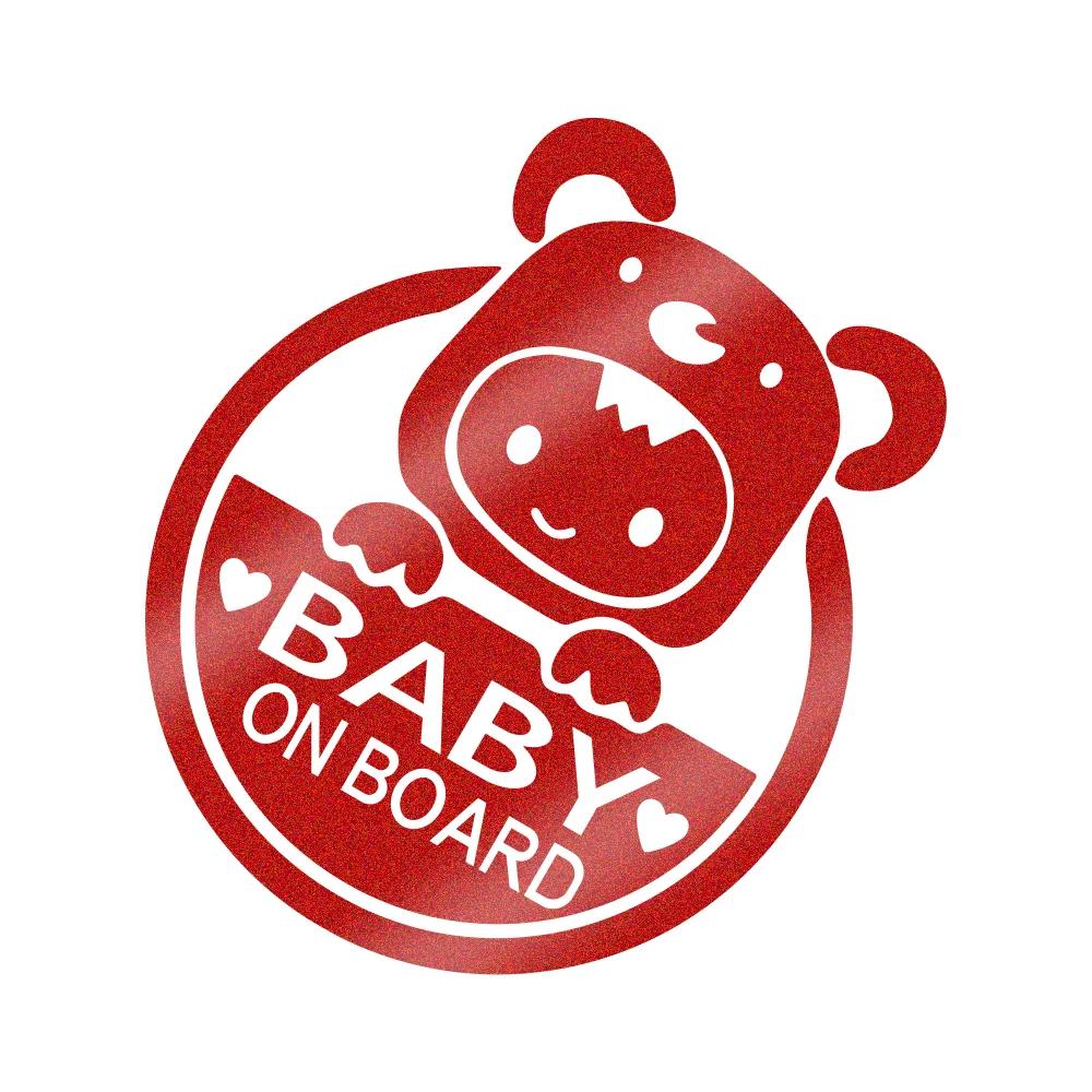 Car Sticker Circular PVC Funny Cartoon BABY ON BOARD Car Sticker Auto Window Glass Body Creative Warning Sign Car Accessories