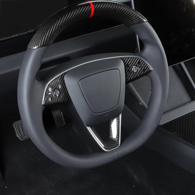 Для Tesla New Model 3 Highland 2024-24 аксессуары чехол на руль настоящее сухое углеродное волокно 3K240G декоративный чехол на руль