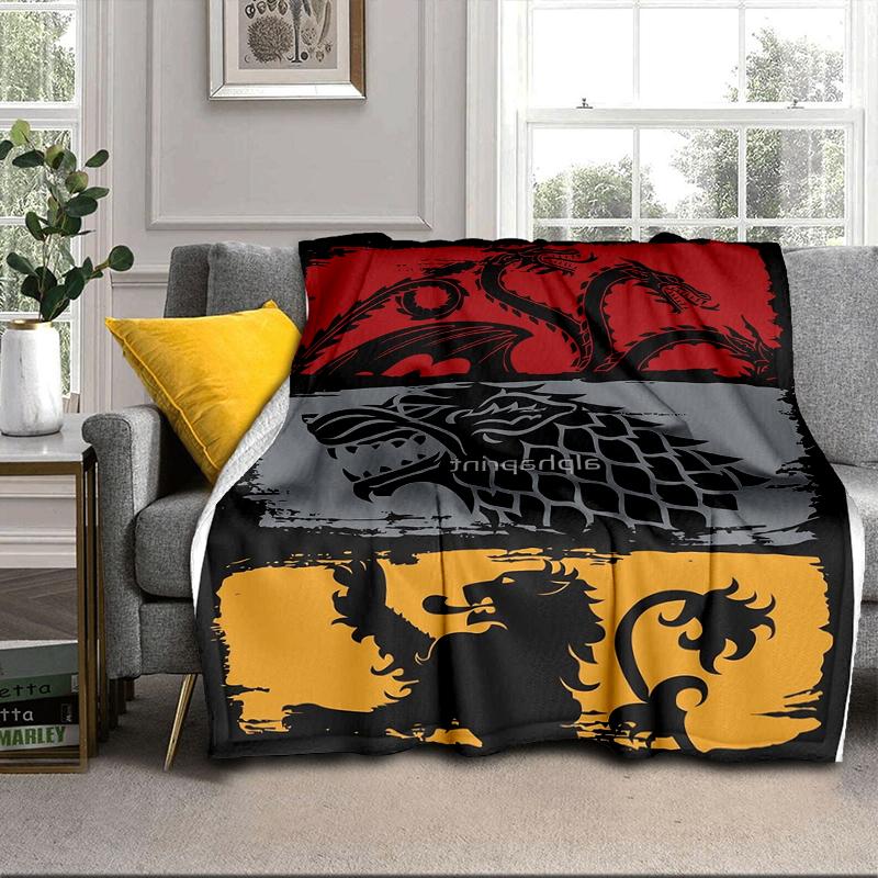 Thrones Dragon Fire And Blood Blanket Flannel Blanket for bed, sofa, Camping, Hiking, Picnic Essentials, gift for family Fan gifts