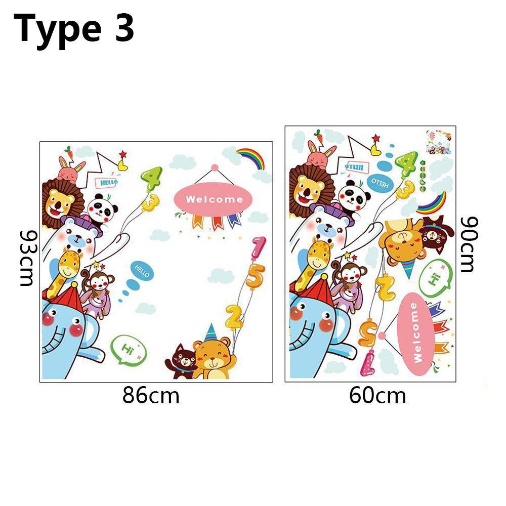 Украшения для дома, настенные наклейки для детской комнаты, наклейки на дверь, рисунок с изображением животных из мультфильмов, слон, жираф