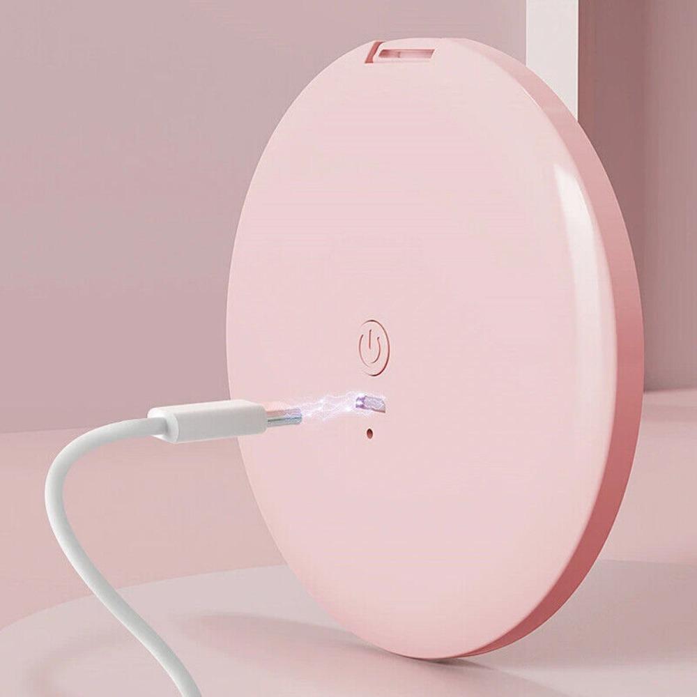 Round Fashion with USB Charge Led Light Cosmetics Tool 2X Magnifying Mirror Luminous Makeup Mirror