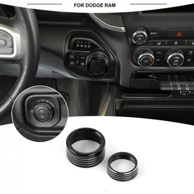 Кольцо-крышка кнопки управления фарами + переключения передач Для Dodge RAM 1500 18+ Черное