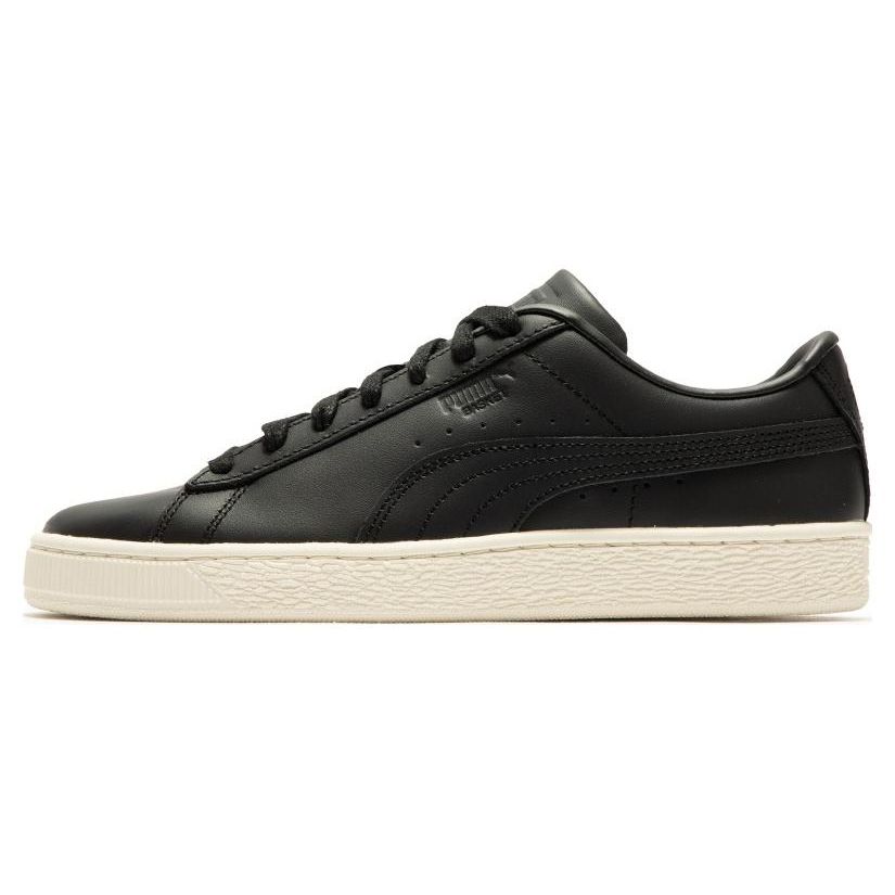 Puma Basket Classic 75Y Prm Leather Slip Resistant Durable Low Top Sneakers Unisex Sneakers Black 394291-01