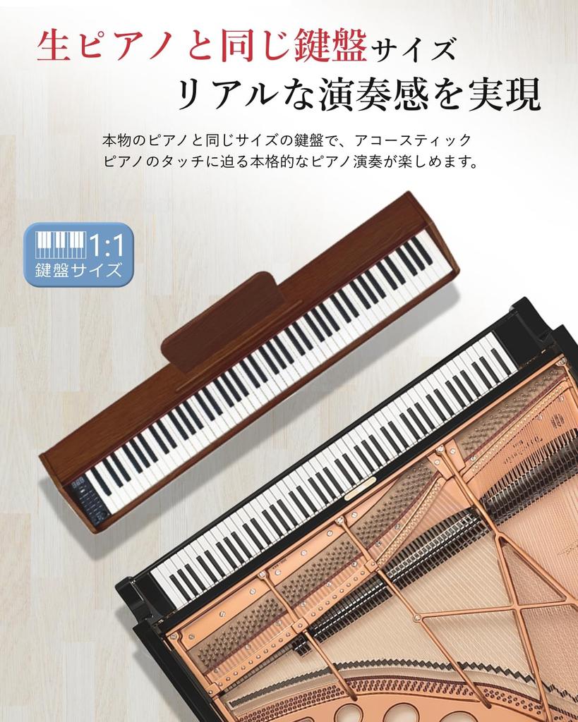 Electronic Longeye Electronic Piano 88 Keys MOLD2 Japanese Notation Two Headphones Can Be Used At the Same Time MIDI Terminal Compatible 10mm Stroke