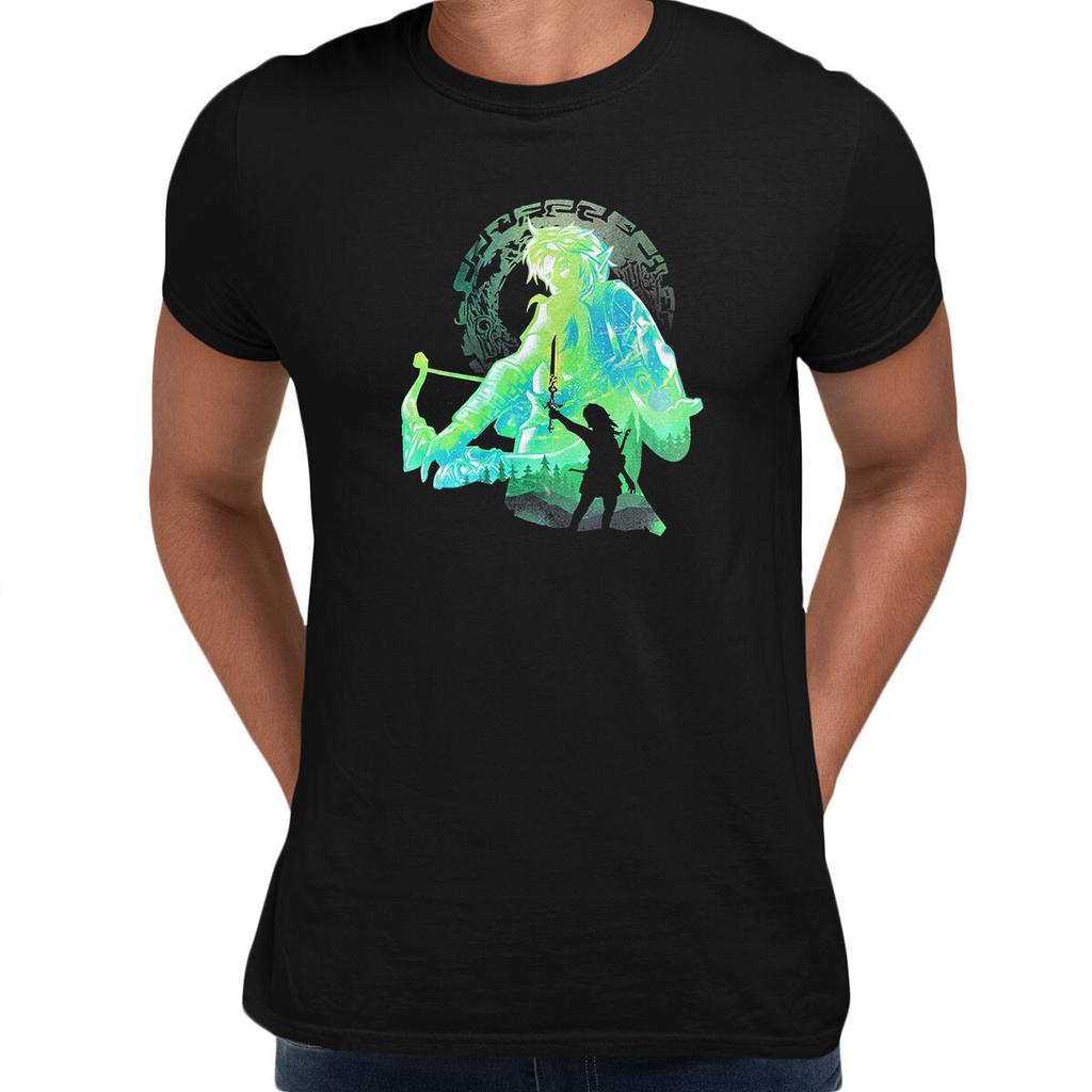 Links Adventure Legend of Zelda Kids Adult Tee Retro Gaming Black Tshirt