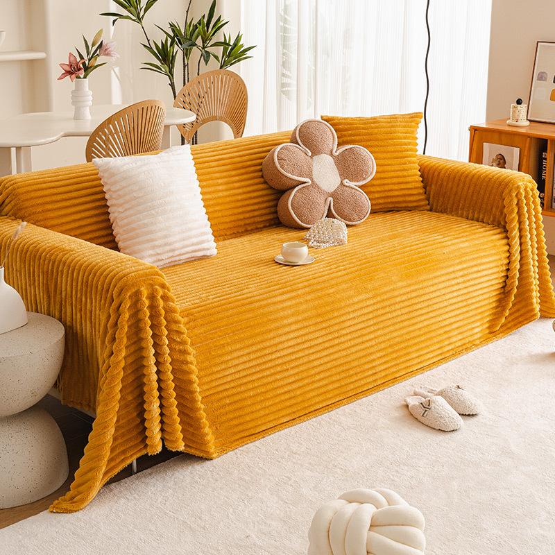 Winter Sofa Towel New Thickened Fleece Sofa Cover Cloth Internet Celebrity Sofa Cover Cream Wind Sofa Cover