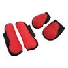 4pcs Horse Front Hind Leg Boots PU Shell Horse Tendon Boots for Horse Training Jumping RunningRed