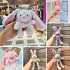 Rabbit Plush Toy Interactive Pull Up Bunny Pendant Funny Bunny Keychain with Pull Out Ears And Legs Soft Stuffed Animal for Easter Gifts