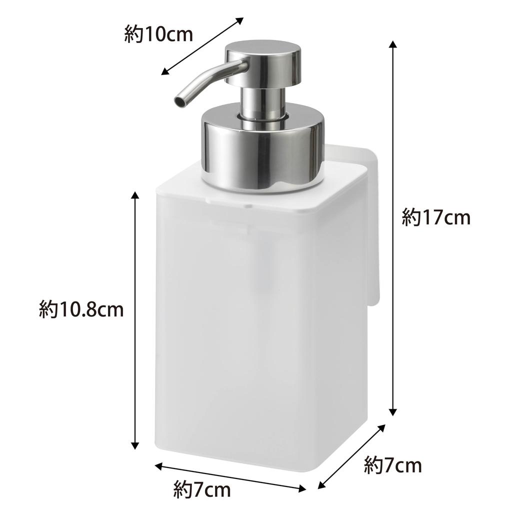 Yamazaki Film Hook Foam W7 x D10 x MIST Foam Detergent Easy to Product 3460 Dispenser, Type, White, Approx. H17cm, Refill, Clean, 350ml, Number