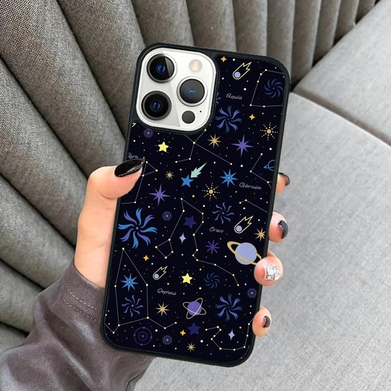 Звездная ночь космос созвездия звезды Чехол для телефона Для iPhone 17 Air 16 16e 15 13 14 Pro Max 11 12 Plus 2022 MAX