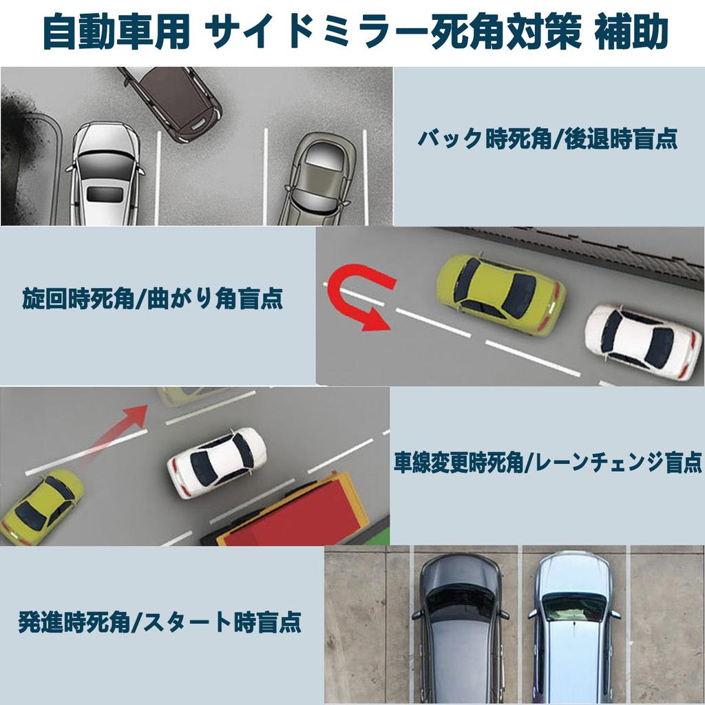 GOOMAND 360° Adjustable Car Auxiliary Mirror (Set of 2) Suction Type, Easy Installation, Wide