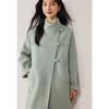 VICTORIA&VERA Women's Winter Long Wool Double-faced Stand Collar Coat V9017D17
