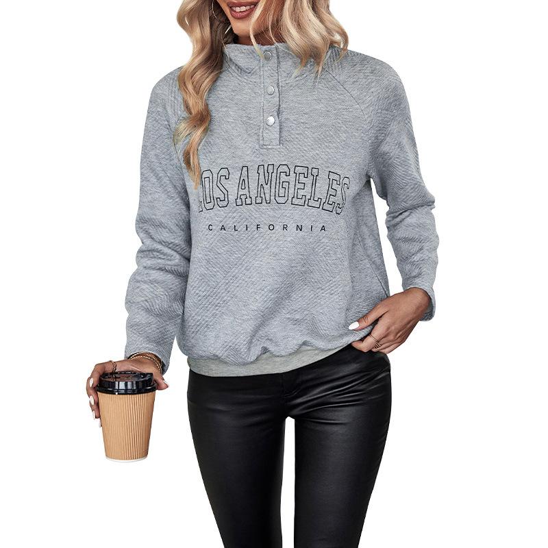 Повседневный комфорт и универсальность Осенний женский фактурный свитер с буквенным принтом для женщин