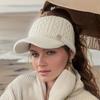 Ladies' Warm Knit Ponytail Baseball Cap with Fleece Lining and Ear Protection Elastic Fit Autumn/Winter Hat
