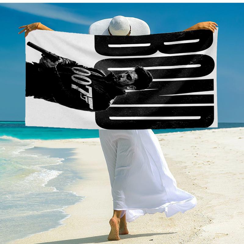 Ultra-Soft Beach Towel with 007 James Bond Theme,Ideal for Pool - Camping, Diving - Perfect Travel Essential, Vibrant Beach Towel.