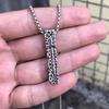 Винтажный титановый стальной камень зерно прямоугольный крест личность простой кулон ожерелье из нержавеющей стали