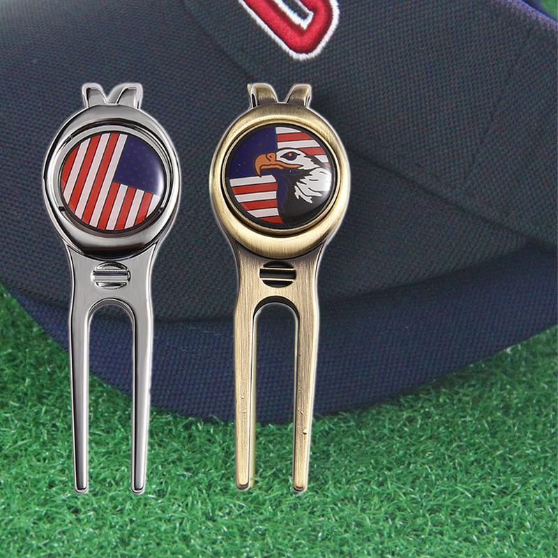 1pc Golf Divot Repair Tool with Golf Ball Tool Pitch Groove Cleaner Golf Accessories Putting Green Fork Training Aids 5