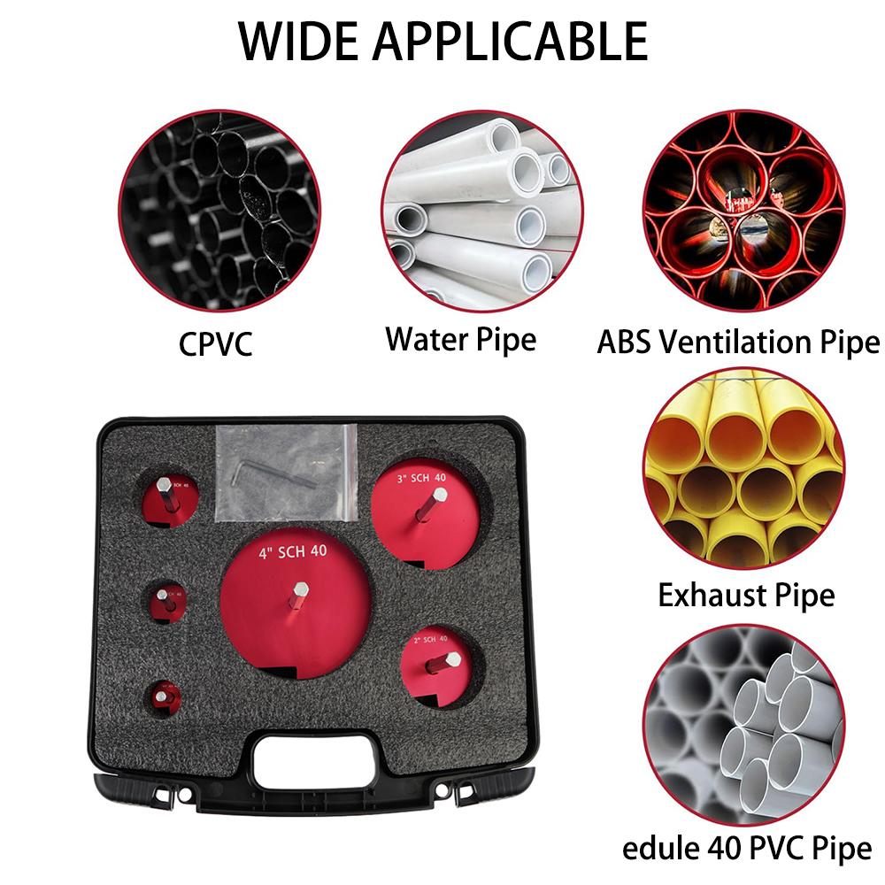 PPRK6 Пластиковый 6 шт. расширитель для трубных фитингов Содержит PPR75/100/150/200/300/400 Для стандартных сверл 1/2" Инструмент для расширения труб из ПВХ