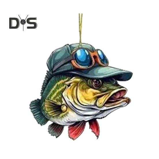 1/6Pcs Automobile Pendants Decorative Cartoon Fish Design with Lanyard Easy To Hang Rearview Mirror Hanging Ornaments