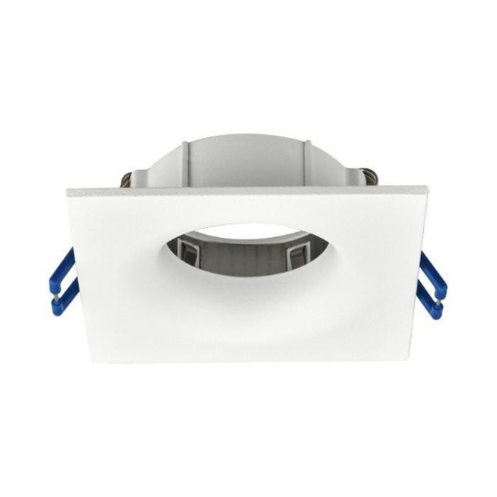 Fixation spot BRAYTRON Tetra-D, carré, blanc, fixe, longueur et largeur 89mm, aluminium