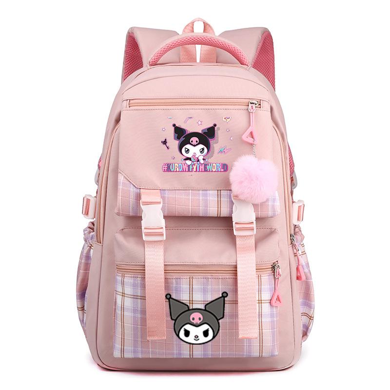 Cartoon Pattern College Style Backpack Large Capacity Junior High School High School Student Cute Style Schoolbag