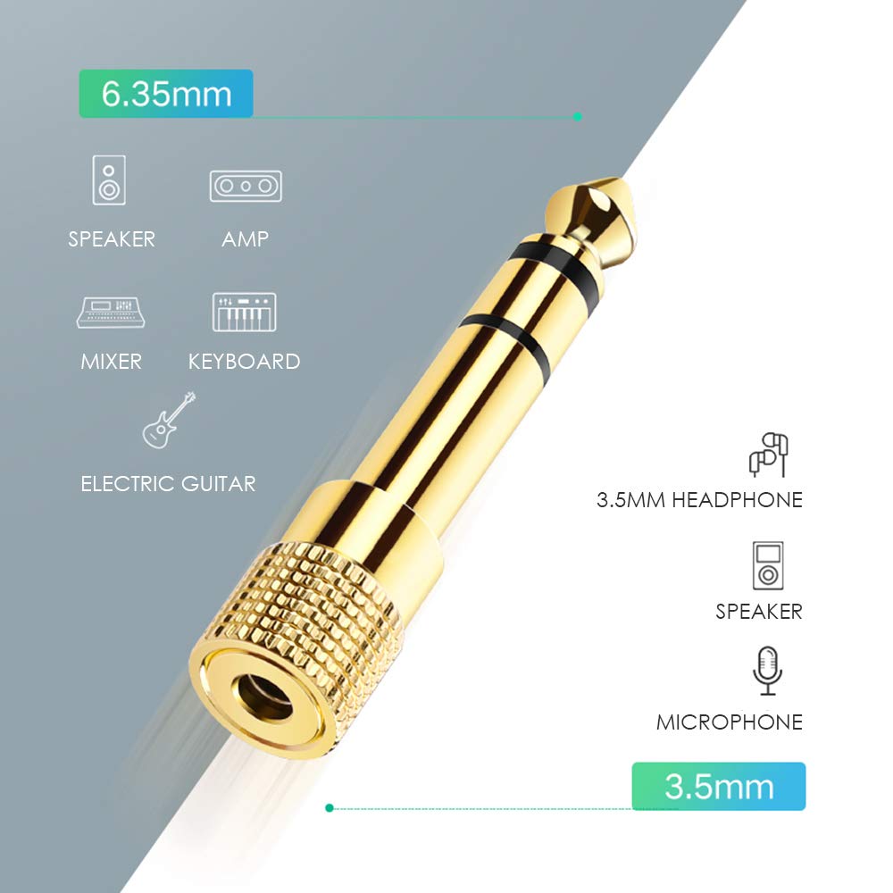 Переходник для наушников, стерео мини-штекер, переходник, женский-мужской для наушников, электронный 6,35 мм, 3,5 мм, усилитель, пианино, наушники,