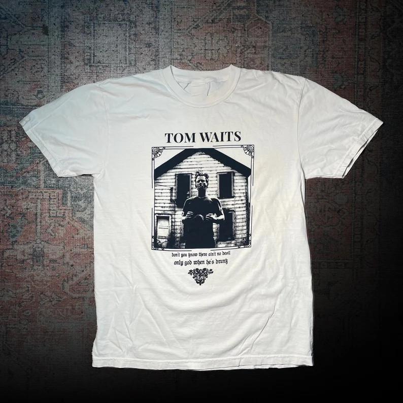 Футболка Tom Waits Классическая Белая Унисекс Все Размеры S-5XL M013 Унисекс Футболка