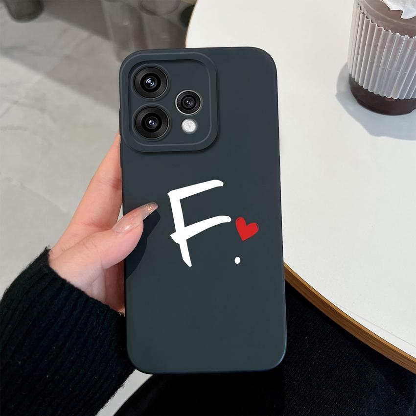 Милый Чехол для Телефона с Узором из Красных Сердечек и Букв для Oppo Reno 15 14 13 12 11 Pro 15F 14F 13F 12F 11F 5G Ударопрочный Силиконовый Чехол-Защита для Объектива Камеры