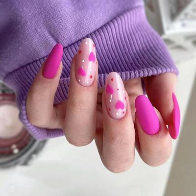 Накладные ногти День святого Валентина Скраб для ногтей Rose Red Love Nail Press on Nails