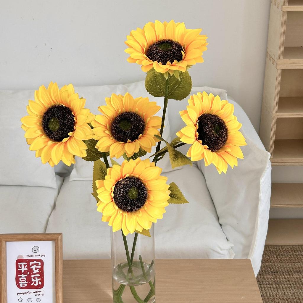 Букет подсолнухов - Искусственные шелковые цветы для украшения гостиной, офиса, спальни