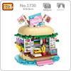 LOZ 1730 Dream Amusement Park Hamburger Shop Food Store Restaurant DIY Mini Blocks Bricks Building Toy for Children Gift No Box