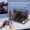 Многофункциональная подставка для охлаждения и зарядки для Switch 2 с охлаждающим вентилятором, 10 слотами для игровых карт и 9 регулируемыми световыми эффектами