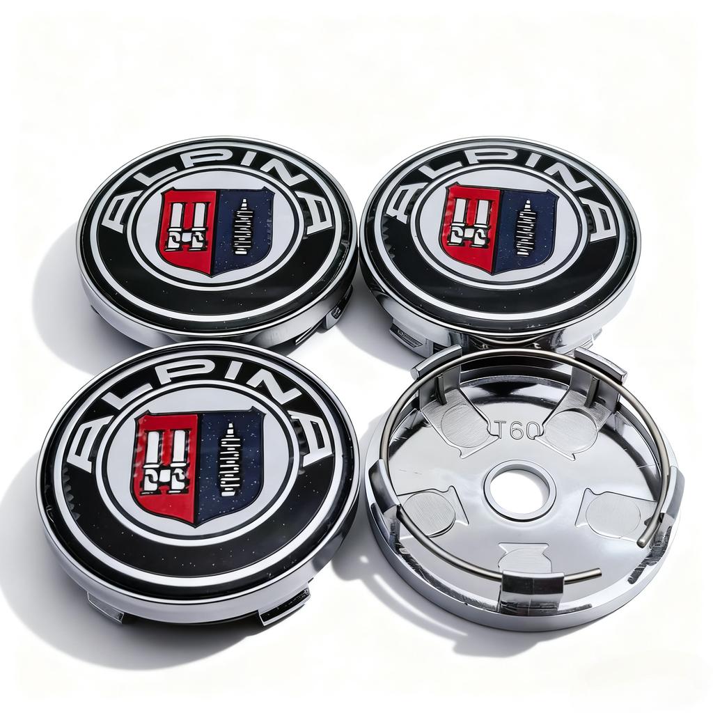 4pcs Alpina Logo Emblem Car Wheel Center Caps 60MM 56MM Wheel Hub Cap Alpinas Badge Rim Hubcaps Cover Replace Car Accessories