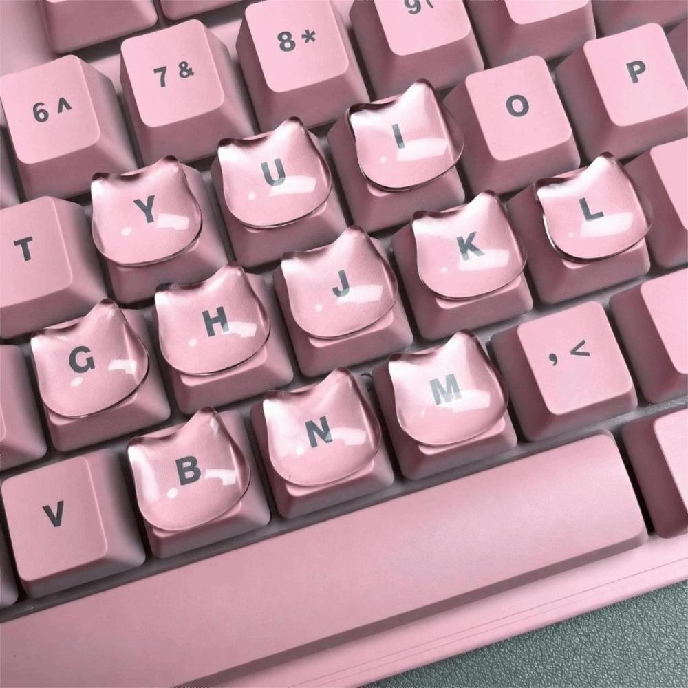 20Pcs Transparent Key Caps Round Typing Protective Cover New Nail Keyboard Stickers  For Long Nail