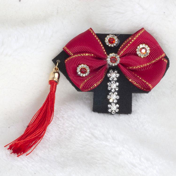 Handmade Plaid Frog Hair Clip for Pets - Suitable for Dogs like Yorkshire, Maltese, Shih Tzu