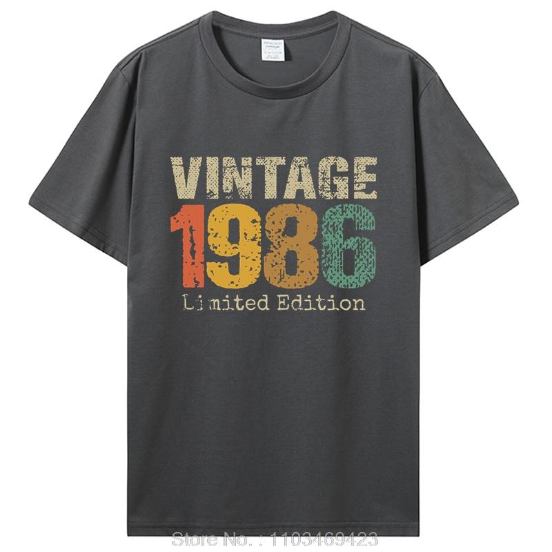 Funny Vintage 1986 T Shirts Summer Style Graphic Cotton Tshirt Streetwear Birthday Gifts Tshirt Unisex Clothing Oversized Tops