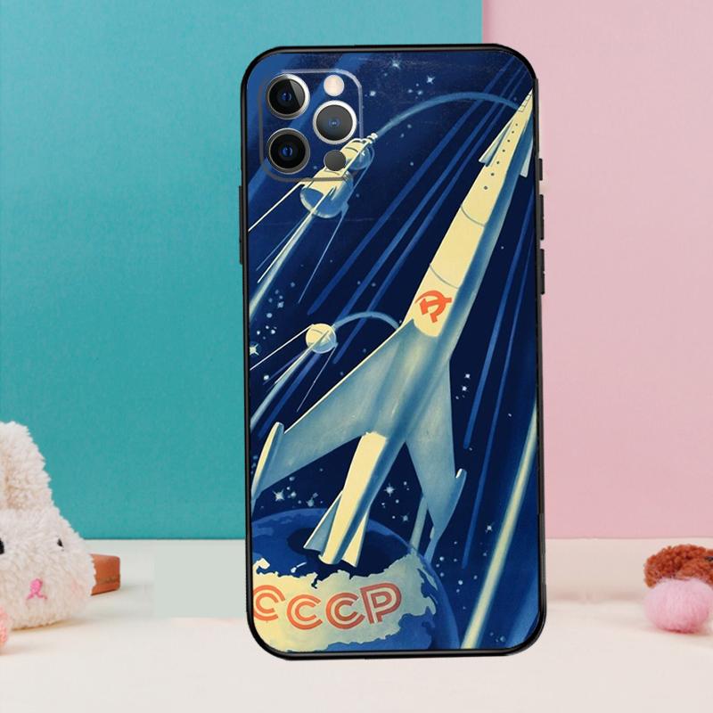 Чехол для телефона CCCP Советское Космическое Пропагандистское Искусство Для iPhone 17 Air 16 15 14 13 12 11 Pro Max 12 13 mini 15 16 Plus 16e Обложка Coque
