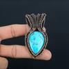 Тибетский бирюзовый драгоценный камень ручной работы из медной проволоки, ювелирный кулон для женщин