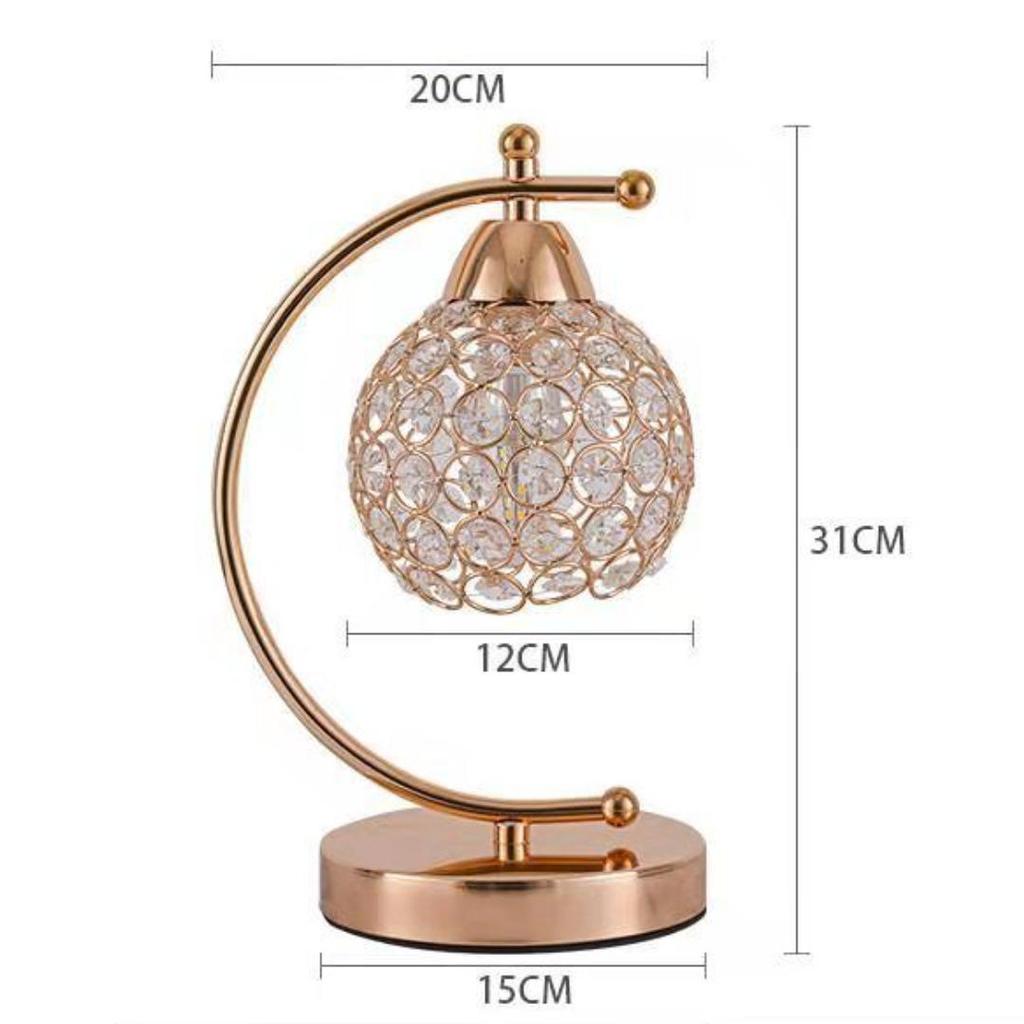 Простая современная настольная лампа для гостиной, спальни, прикроватная тумбочка, теплое и романтическое украшение, хрустальная настольная лампа, ночник