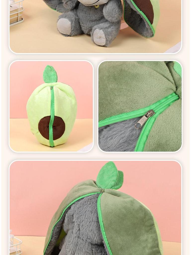 Glowing Breathing Avocado Donkey Plush Toy - Washable & Funny Comfort Doll for Kids