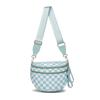 Checkered Crossbody Sling Bag Multi-Pocket Chest Purse with Adjustable Wide Strap for Outdoor Travel and Daily Use