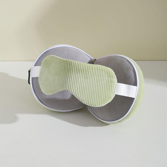 Дорожная подушка для шеи с маской для глаз 2-в-1 Портативная подушка для поддержки шеи На молнии Складная подушка