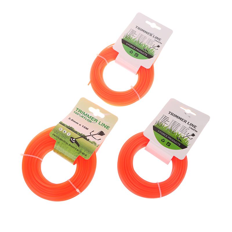 1 шт. 15 м*2,4 мм/2,7 мм/3 мм нейлоновый триммер для кошения травы веревка для кустореза