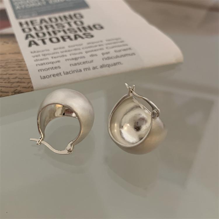Серьги-кольца из стерлингового серебра 925 пробы, корейские, геометрический шар, рисунок, простые, темпераментные, изысканные, сексуальные, ювелирный подарок, серьги-кольца